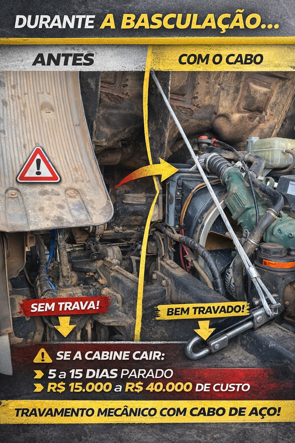 Cabo De Segurança Basculamento Volvo Fh Clássico Robocop